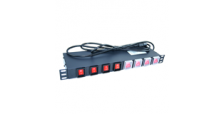 19 Inch 1U PDU Unit with 8 x Individually Switched IEC Outputs